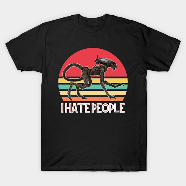 Alien Hate People retro T-Shirt by vestiart